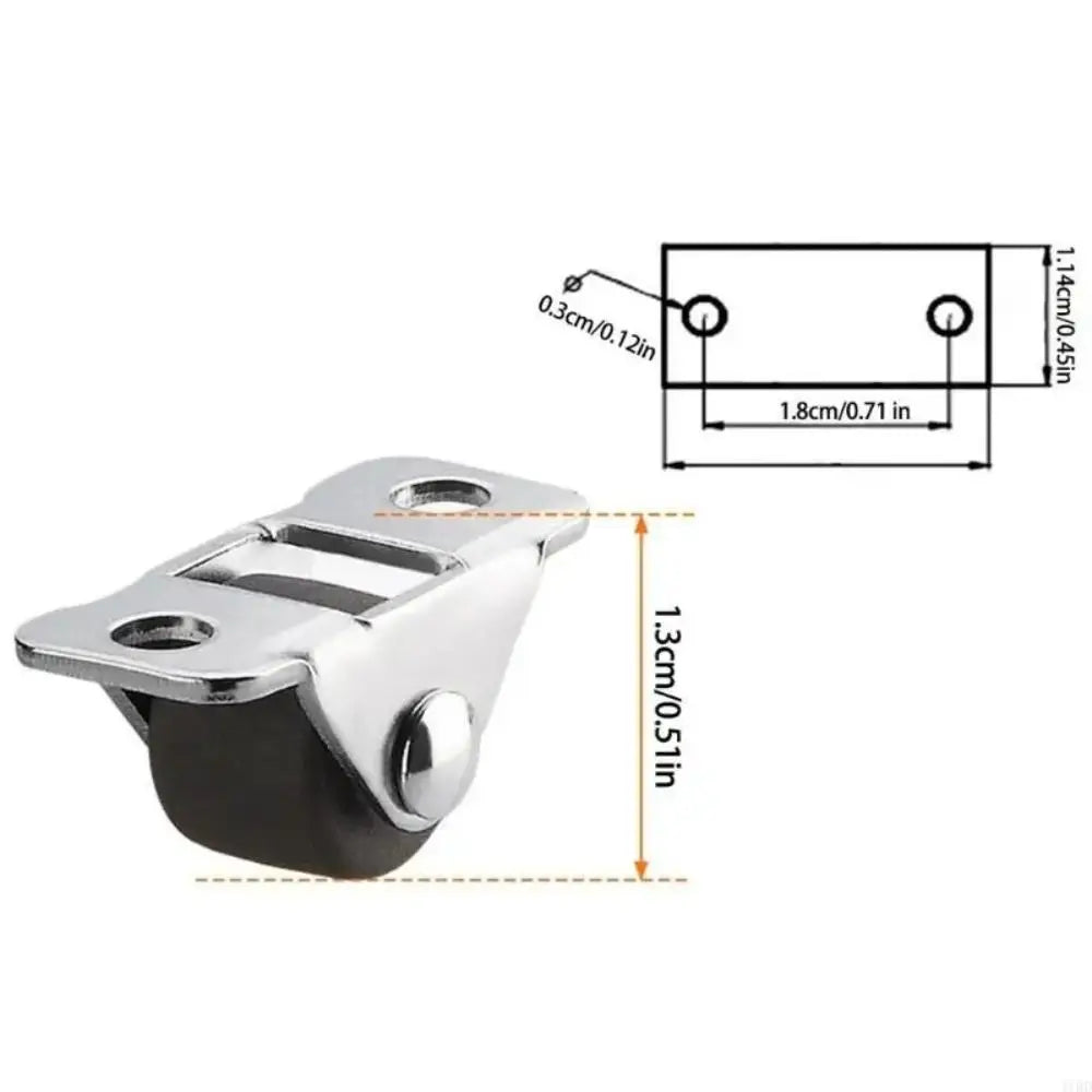 4pcs 1/2 Inch Furniture Mini Casters Steel Top Plate Multifunctional Drawer Slide Wheel Pulley Rubber Roller Vue