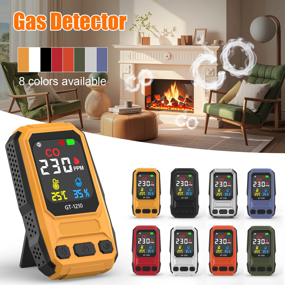 Portable CO Detector with Temp & Humidity LCD – ATUOTIN CO Gas Detector Vue