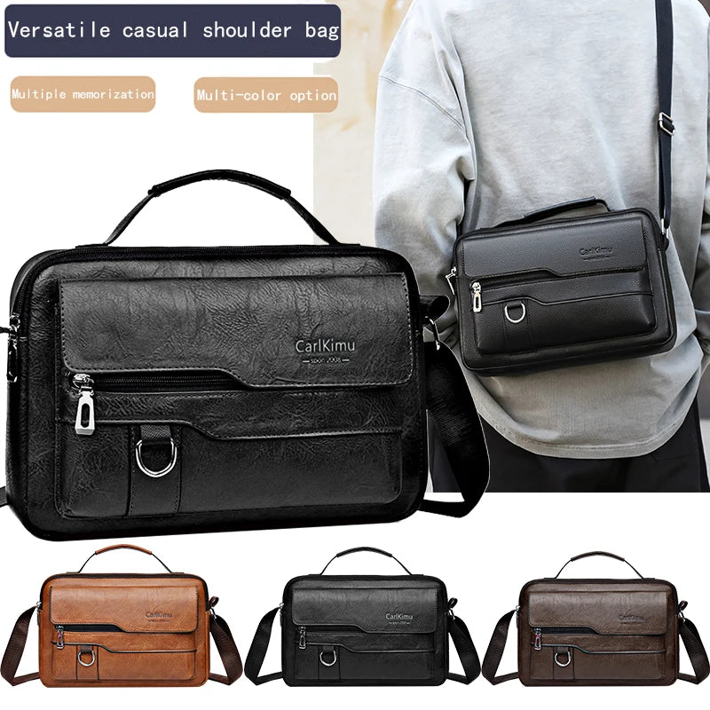 Durable Retro Men S Crossbody Bag Soft Faux Leather Handheld