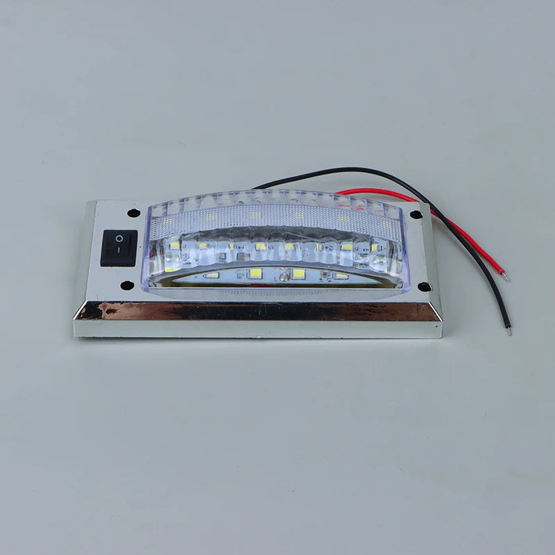 LED 12V-24V Panel Light Car Interior Reading Lamp High Brightness Cabin Lights for Van Truck RV Boat Camper Lights Switch On Off Vue