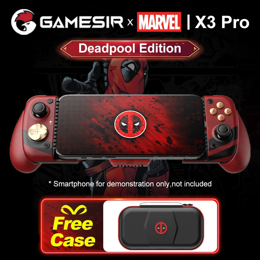 GameSir X3 Pro Deadpool Edition for iPhone 16/15 Series Android Phone Marvel Licensed Mobile Gamepad with Integrated Cooler Vue Deadpool Edition
