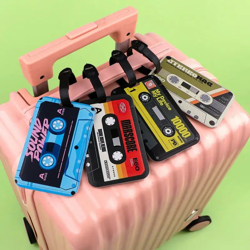 Plastic Luggage Tag Vintage Tape Style Anti Lost ID Holder For Suitcase Secure Travel Bag Accessories Vue