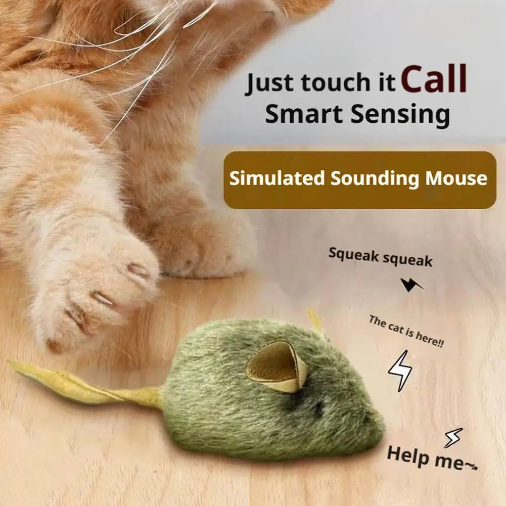 3pcs Interactive Cat Toys Stress Relief Engaging Sounding Mouse Toys Realistic Plush Pet Teaser Plush Toys Best Seller For Cats Vue