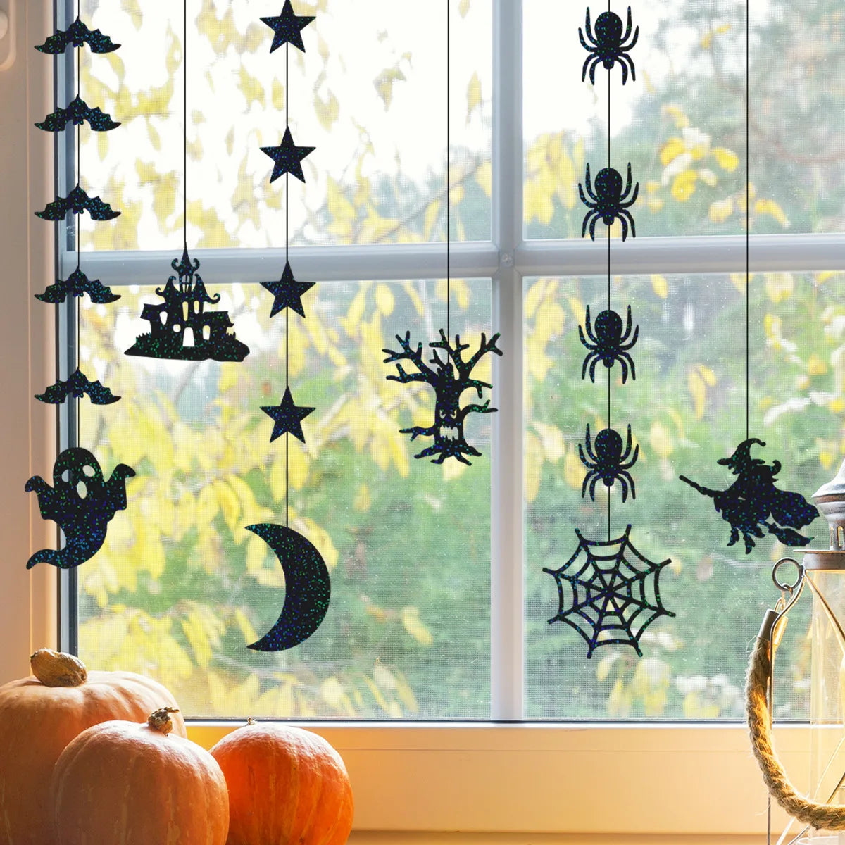 6pcs Halloween Hang Ornaments Scary Spider Witch Ghost Bat Pendant Ornament for Halloween Decor Festival Party Bar Home Decor Vue
