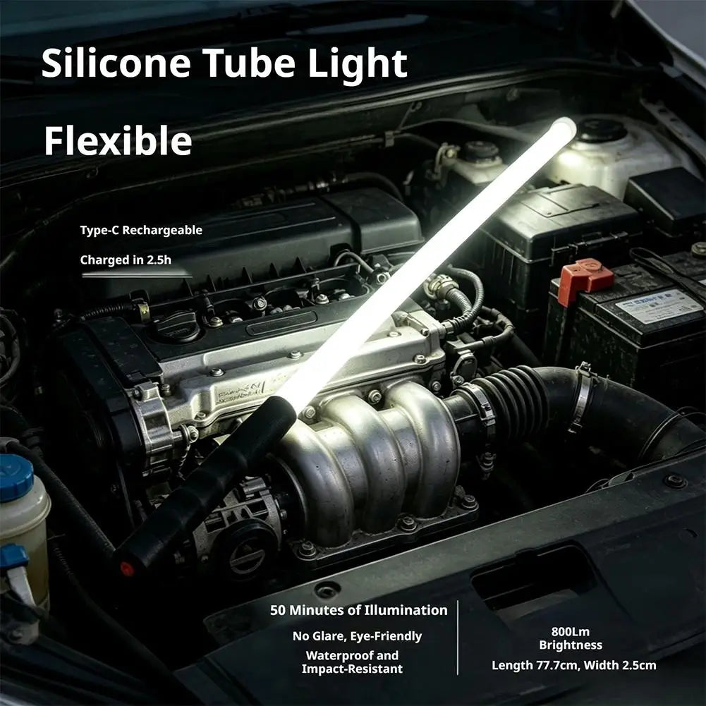 High-power Outdoor Car Rechargeable Lighting Tools Auto Repair Maintenance Tools LED Silicone Multifunctional Bendable Light Bar Vue