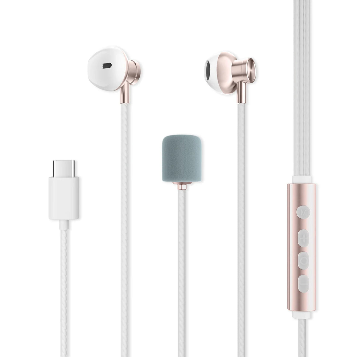 Sound Card Karaoke Earphones Professional Microphone Multi modes Real-time ear monitoring Type-C Vocal Mic for Huawei IOS Vue rose gold