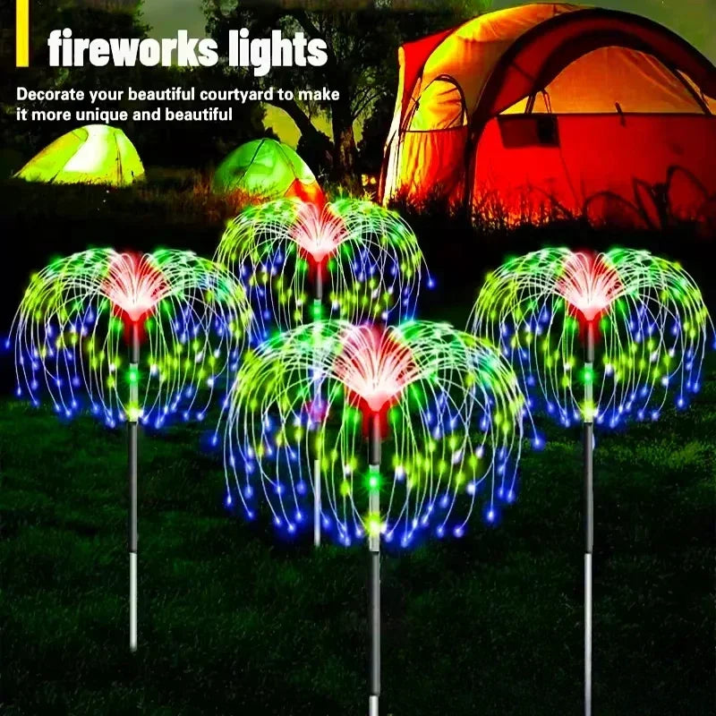 LED Solar Firework Lights Garden Decoration Fairy Lights Waterproof Outdoor Dandelion Lawn Lamp for Garden Landscape Lawn Decor Vue