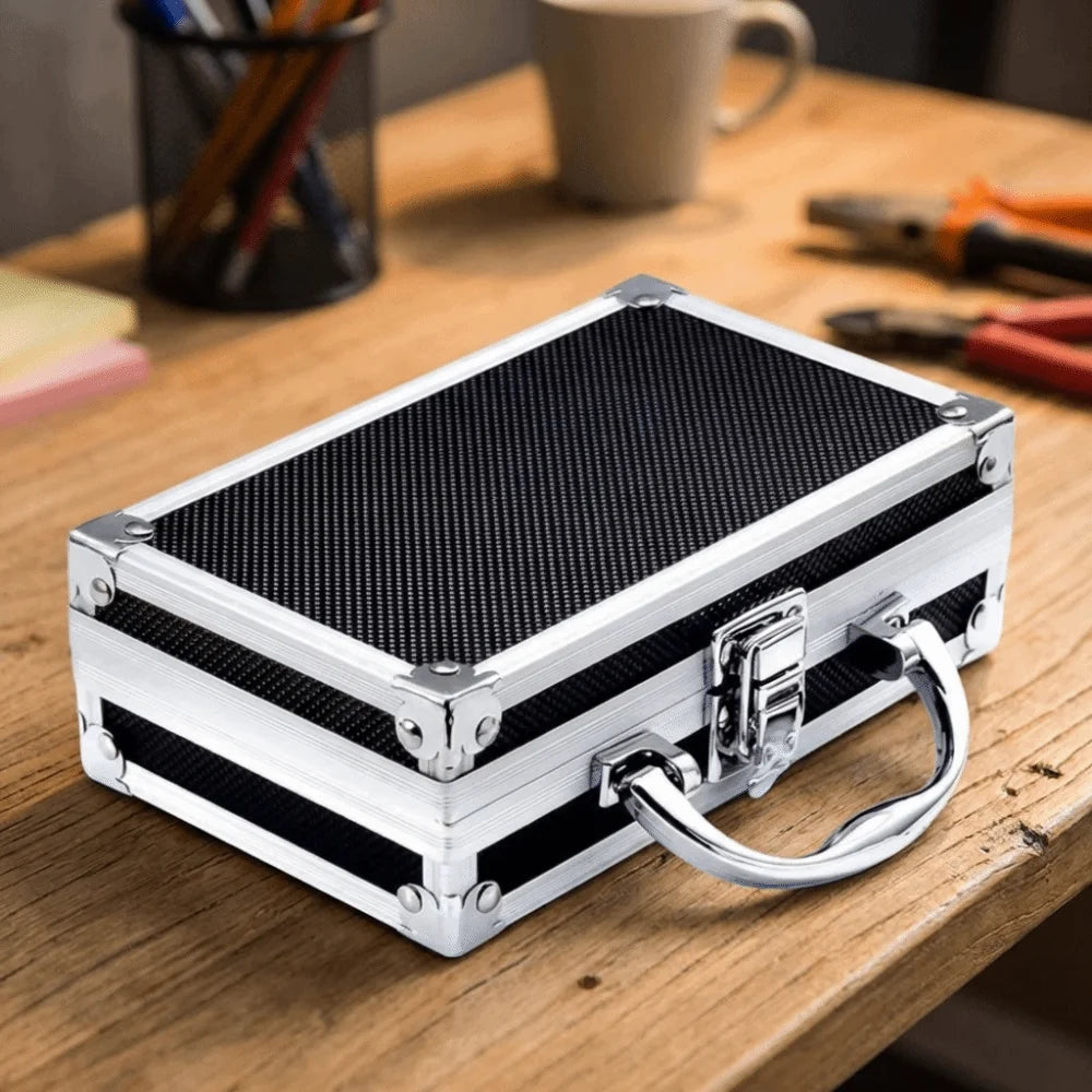 Shockproof Aluminum Alloy Tool Box Impact Resistant Drop-Resistant Cash Storage Box Handheld Wear Resistant Vue