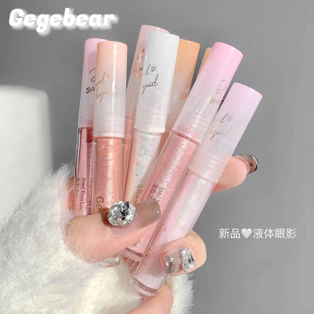 Gege Bear Gem Tear Liquid Eyeshadow Quick Dry Long Lasting No Smudge Sparkling Brightening Eye Makeup Vue