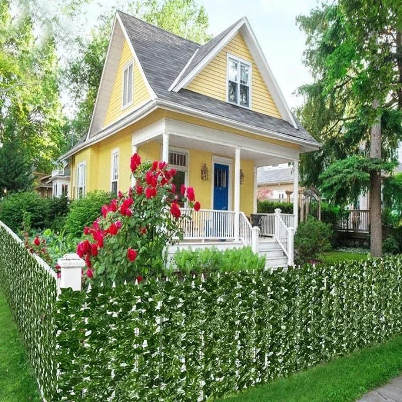 50X100cm Hedge Screen Artificial Ivy Privacy Fence Panel Realistic Green UV Resistant Leaf Wall for Outdoor Balcony Pool Fencing Vue