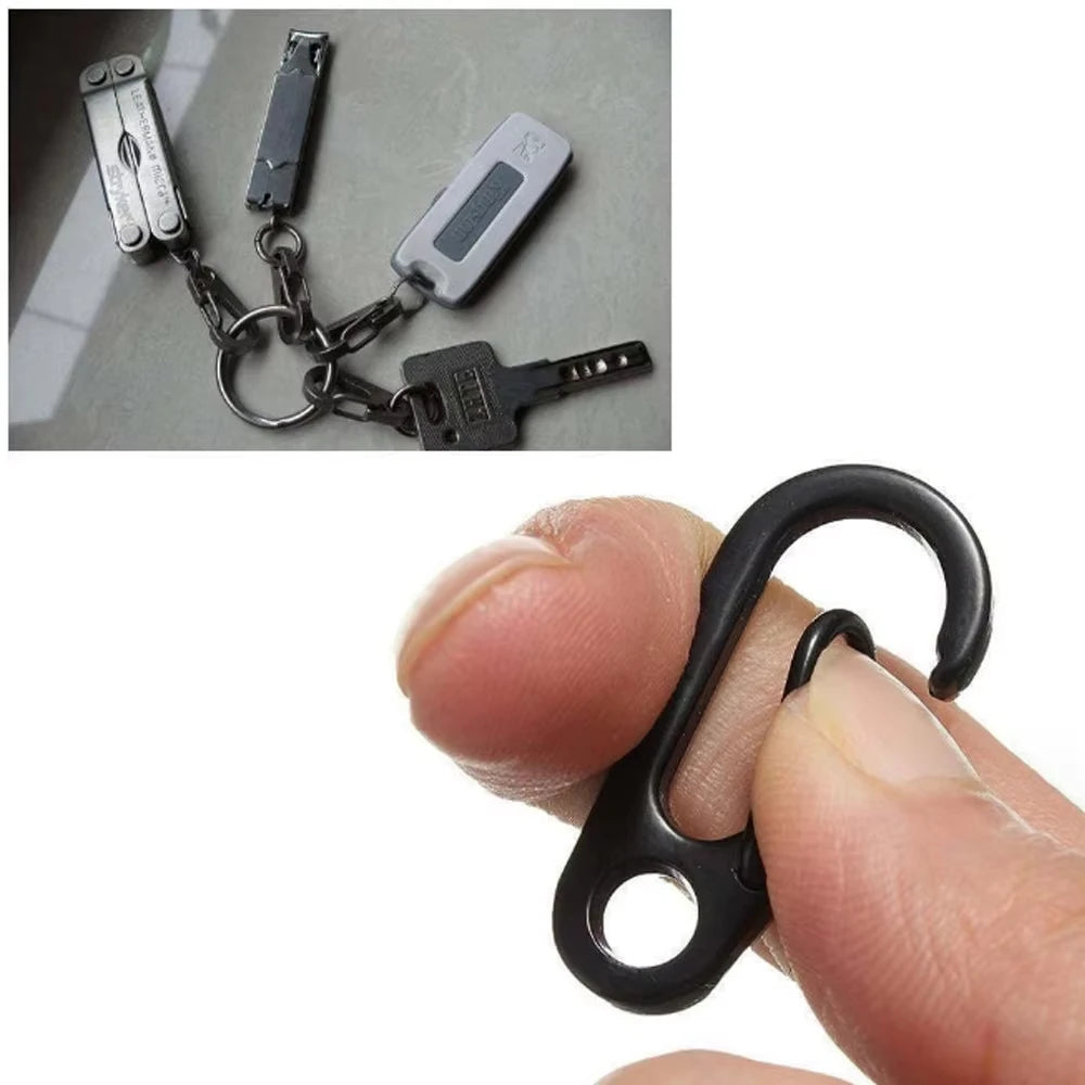 4/10Pcs Carabiner D-Ring Key Chain Spring Clips Mini Aluminium Alloy Hang Buckle Survival EDC Gear Outdoor Camping Keyring Tool Vue