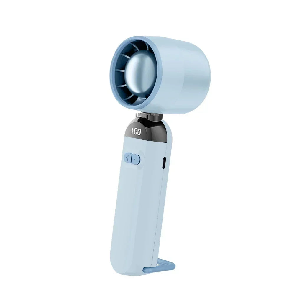 New MINI Handheld Fan With 100 Adjustable Speed Settings And A 3000mAh Battery—Ideal For Outdoor Hiking Vue blue