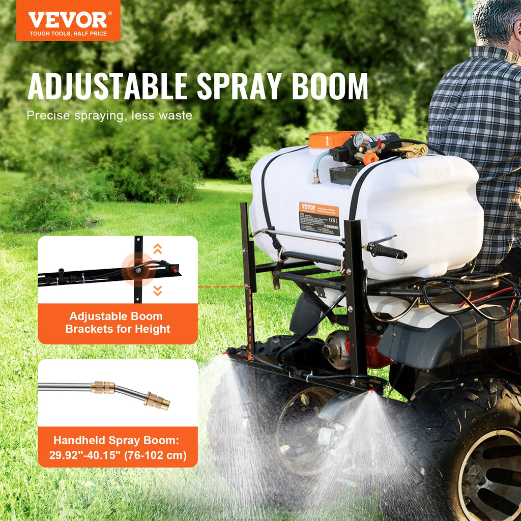 ATV UTV Broadcast Spot Sprayer 60L 12V Pump Adjustable Boom ATV Broadcast Sprayer Vue