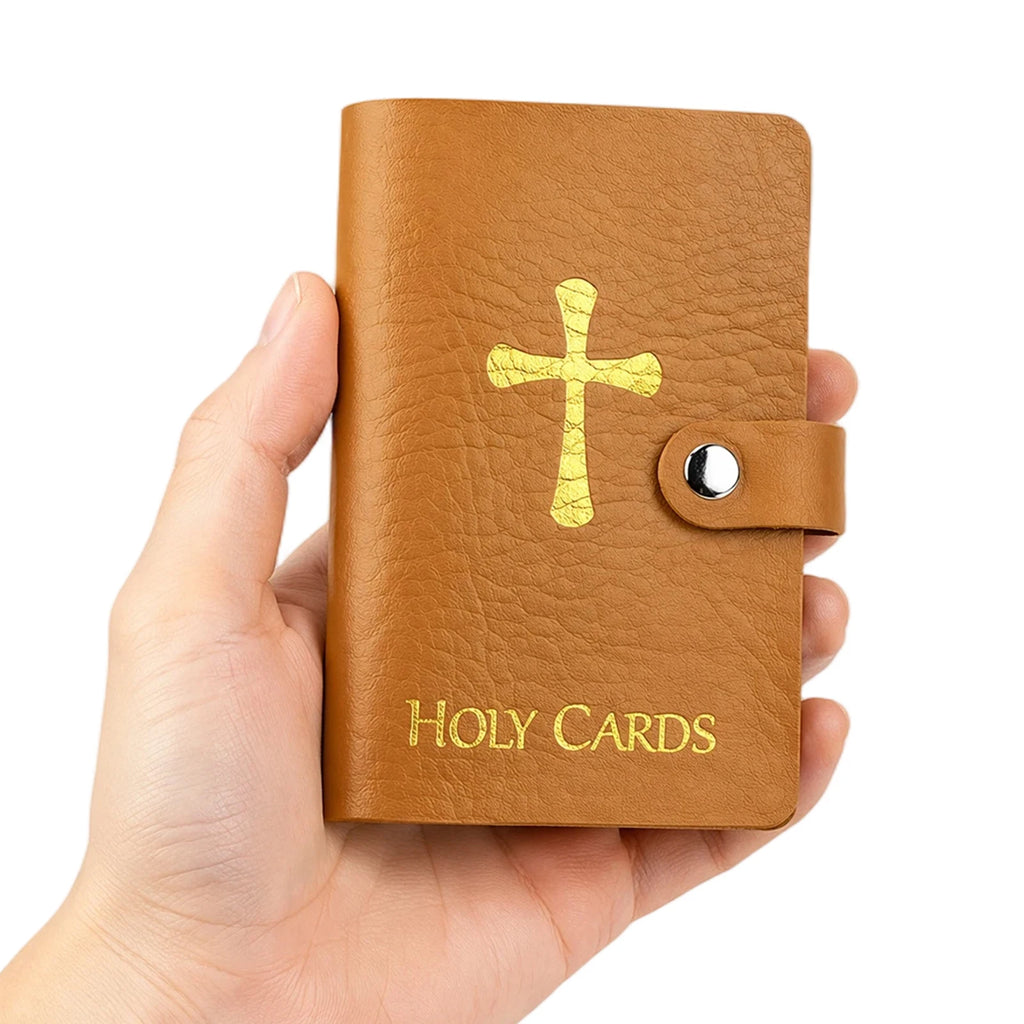 Prayer Saint Card Set – Real Leather Wallet Holder Case Leather Card Wallet Vue