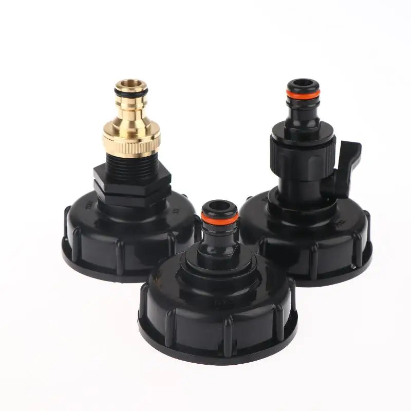 1 Set IBC Tank Valve Adapter 1 2 3 4 Inch Water Hose Connector with 60mm Coarse Thread for Reusable Liquid Storage Vue