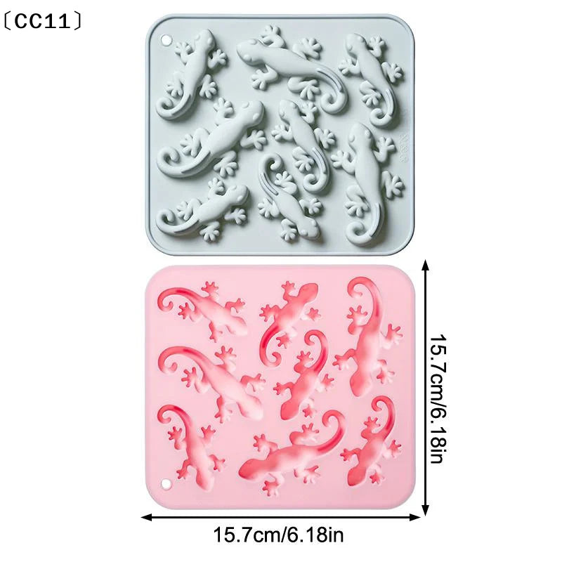 8 Cavity Gecko Theme Silicone Molds Fondant Candy Chocolate Mould
