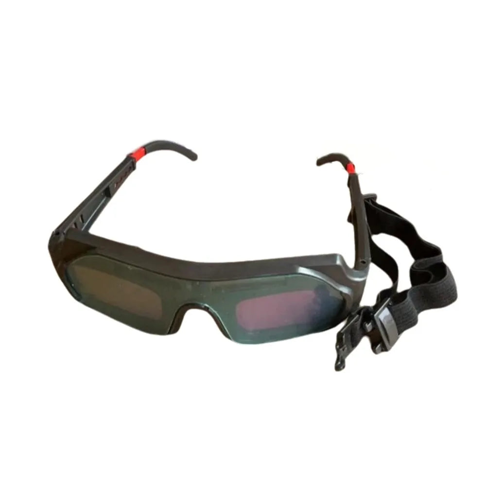Solar Powered Automatic Dimming Welding Glasses Anti-glare Anti-Scratch Welder Glasses with Headband Auto Darkening Vue Black