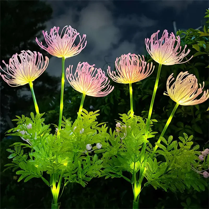 Solar Garden Lights Solar Flowers Lights with Glowing Flowers Solar Panel, Solar Lights Outdoor for Garden Decoration Yard Vue