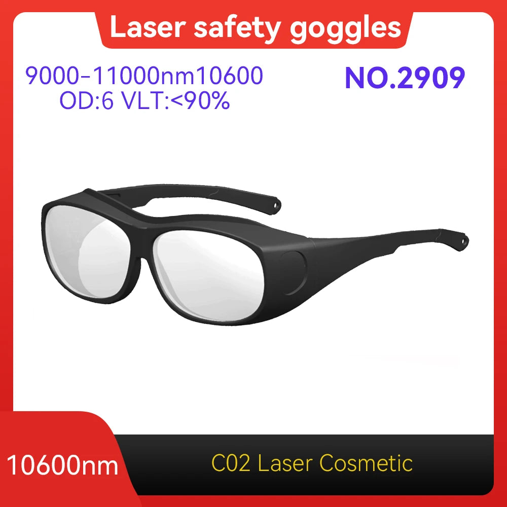 Laser Goggles ANSI Z87.1 Approved OD7+ 800-1100nm Impact-Resistant PA Frame Laser Lenses for High Power Fiber Laser Cutting Vue Model 2909 OD6
