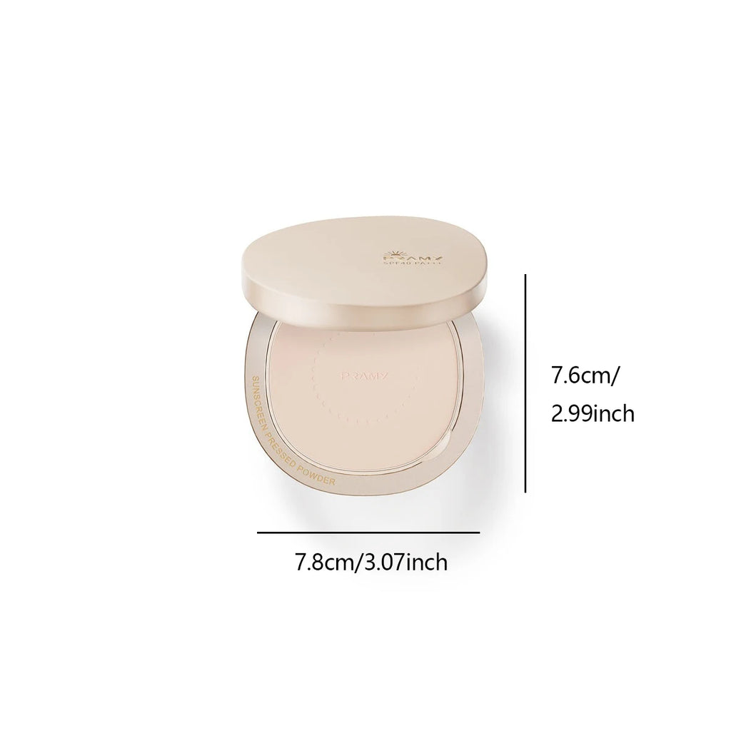 PRAMY Sunscreen Pressed Powder,Fine Powder Texture,Lightweight & Non-Cakey,Soft-Focus Blurring,Oil Control & Makeup Setting Vue