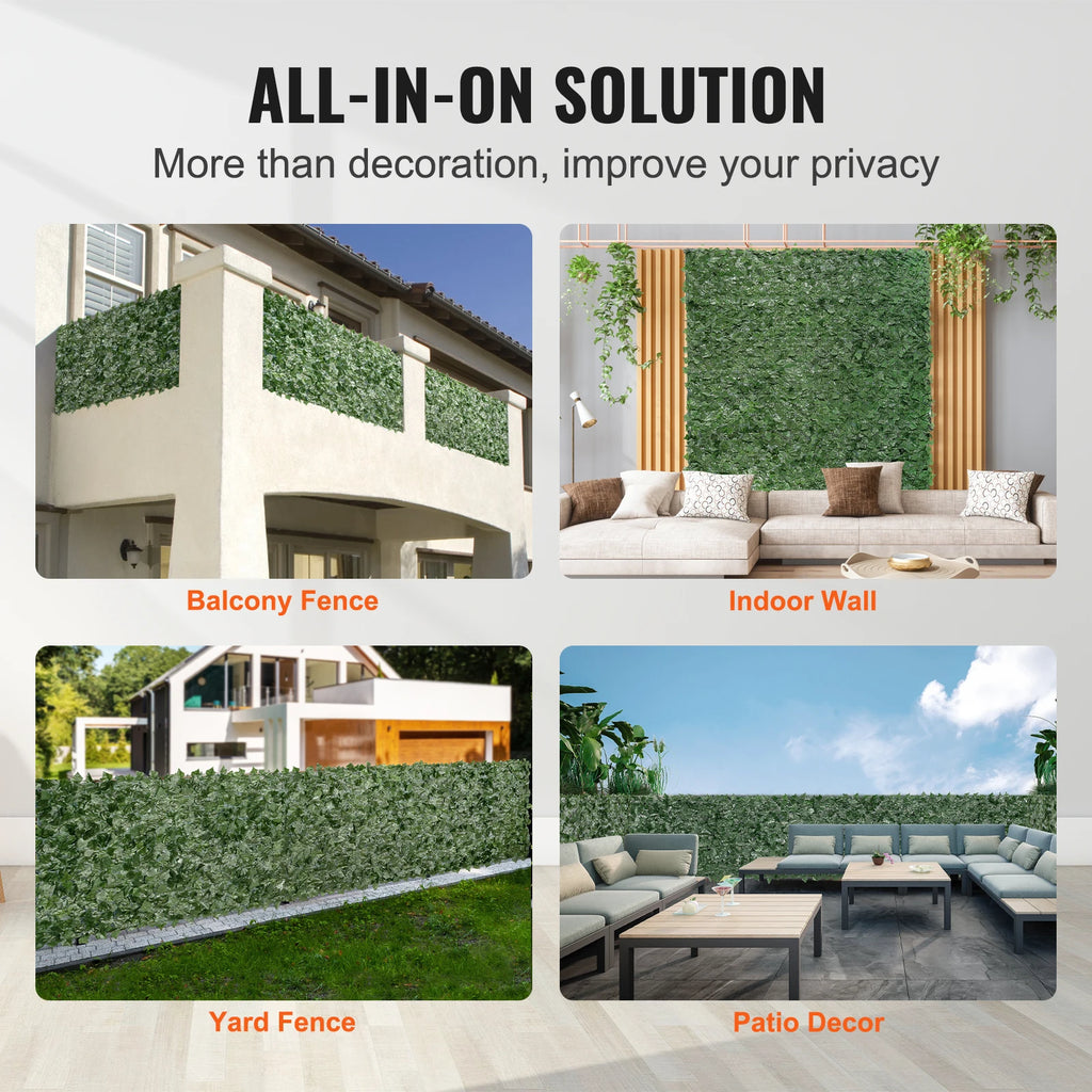 Artificial Ivy Privacy Fence Screen | Faux Hedge Wall Panel Artificial Hedge Screen Vue