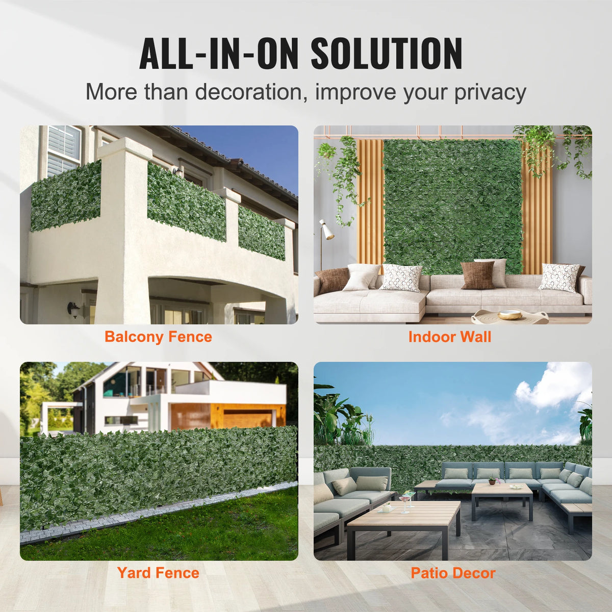 Artificial Ivy Privacy Fence Screen | Faux Hedge Wall Panel Artificial Hedge Screen Vue