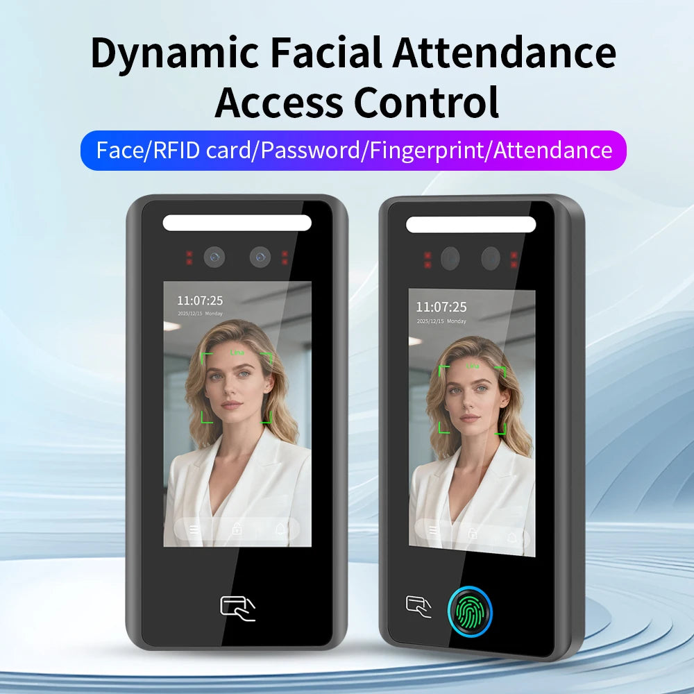 Wall Mount Dynamic Facial Recognition Attendance and Access Control Machine 1000 Face for Security Protection with Wiegand26 Vue