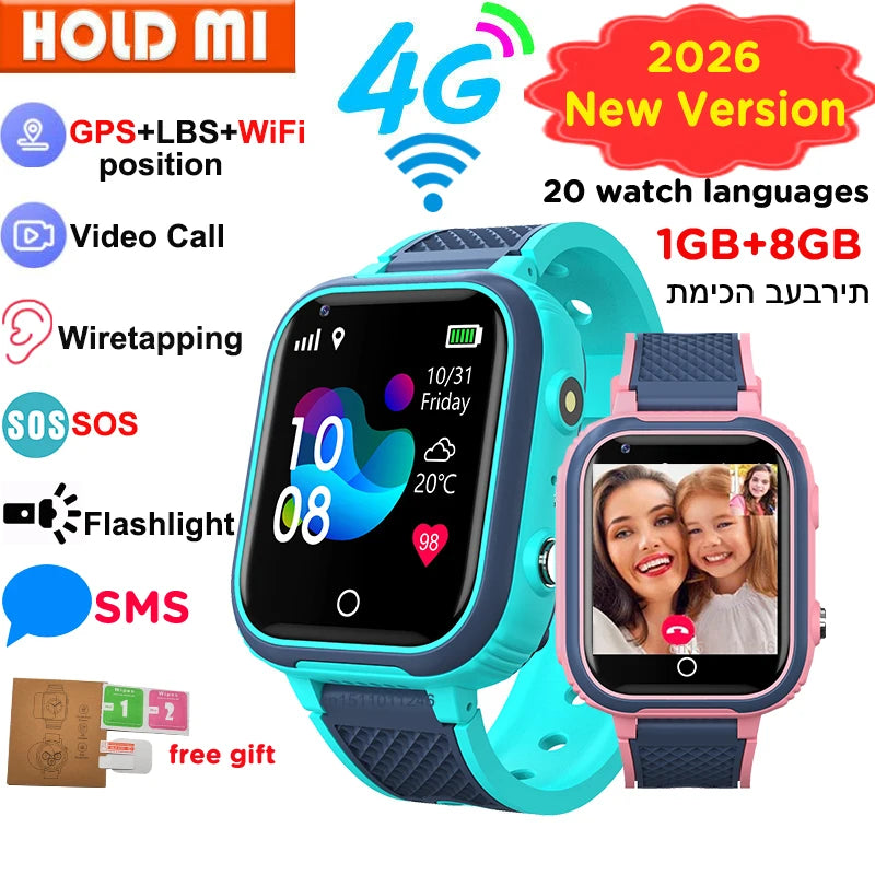 New Update LT21 4G Smart Watch Kids GPS WIFI Video Call SOS Child Smartwatch Camera Monitor Tracker Location Phone Watch Boy Vue