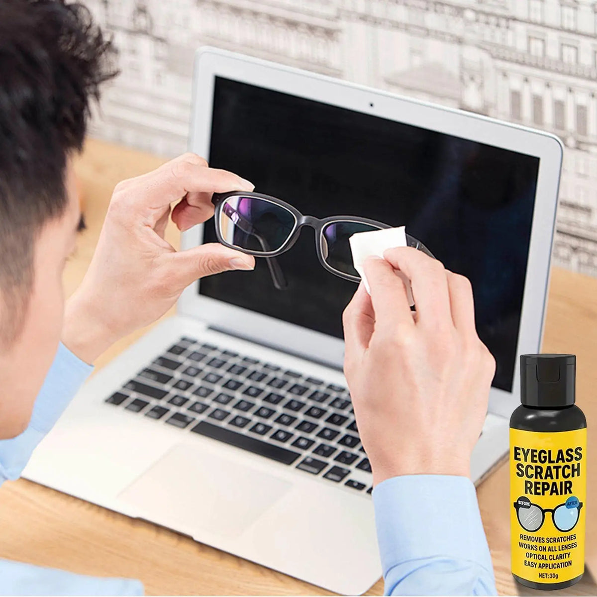 30g Glasses Scratch Remover Anti Fog Sunglasses Cleaner Glasses Polishing Scratch Remover for Camera Car Mirror Windshield Stove Vue