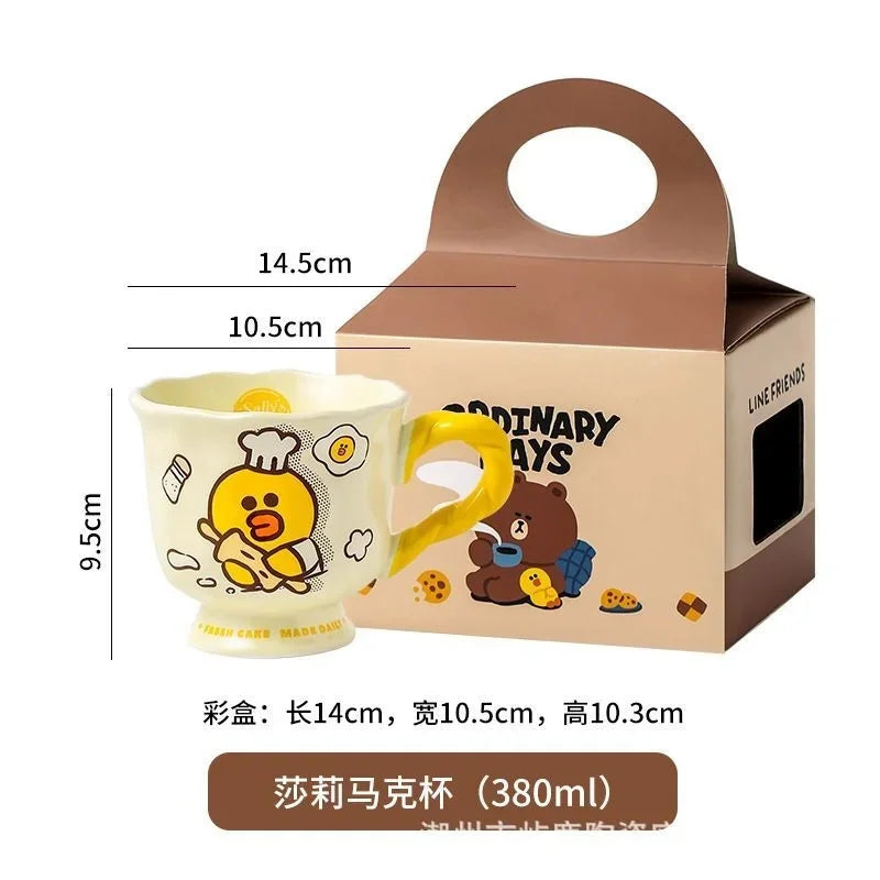 Cute Brown Bear Mugs Ceramic Braid Design Cony Rabbit Coffee Cute high-value water cup Mug Cup Birthday Gift for Lover Friends Vue A3