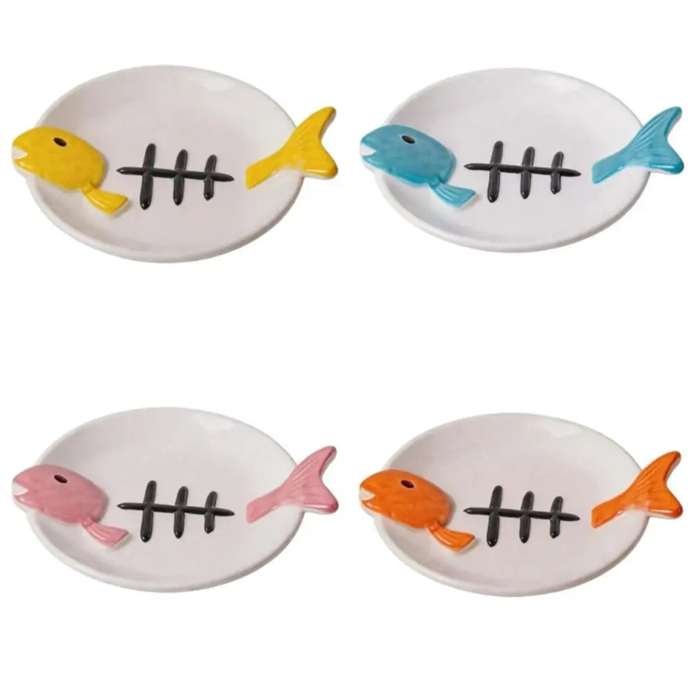 Ceramic Elevated Cat Bowl Cute Anti-Vomiting Pet Food Water Bowl Neck Protection Detachable Cat Feeding Station Pet Supplies Vue