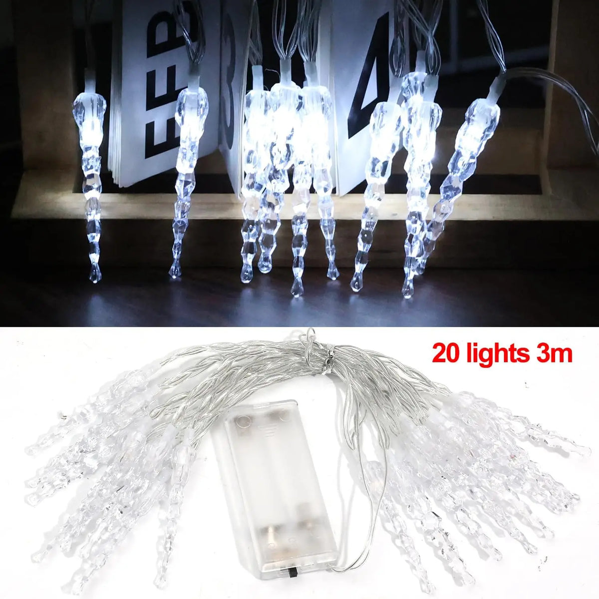Ice Cone String Lights Fairy Night Lamp Room Garland Curtain Girls Brithday Wedding Party Decoration Lights Warm Multicolour Vue