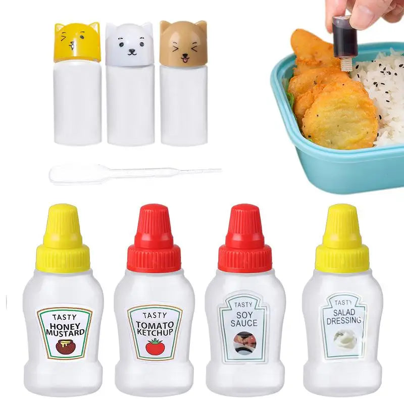 Mini Condiment Squeeze Bottles for Camping, BBQ & Travel Condiment Squeeze Bottles Vue