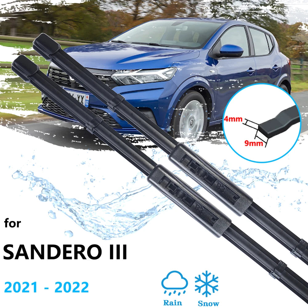Dacia Sandero Streetway III 2021-2022 Front & Rear Wiper Blades Car Wiper Blade Set Vue