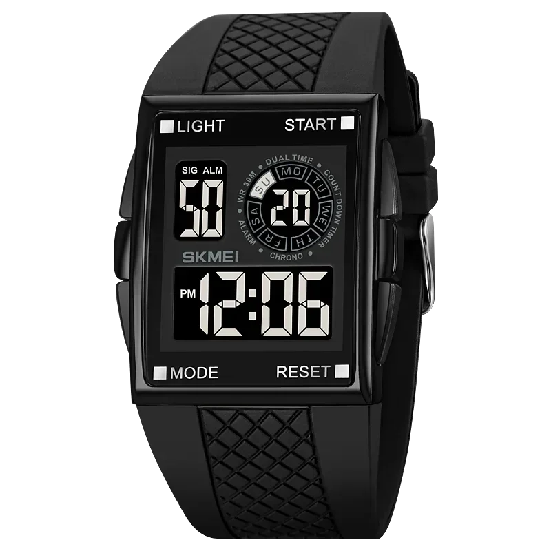 SKMEI 1967 Men's LED Digital Sport Watch – Chrono & Waterproof Digital Sport Watch Vue black black China Mainland