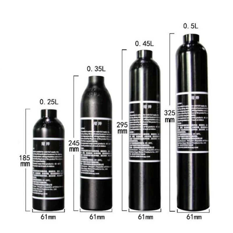 High Pressure Air Cylinder 4500psi Soda Drink Gas Filling Bottle 300Bar Aquarium Plant CO2 Tank Dive Oxygen Tank Thread M18*1.5 Vue