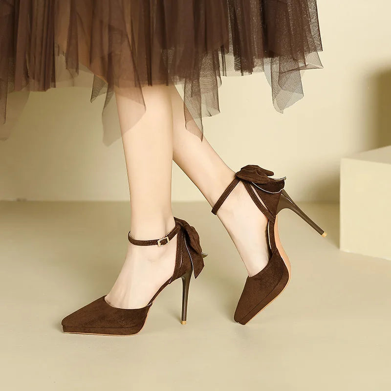Women's Pointed Toe Stiletto Ankle Strap Heeled Sandals High Heel Sandals Vue