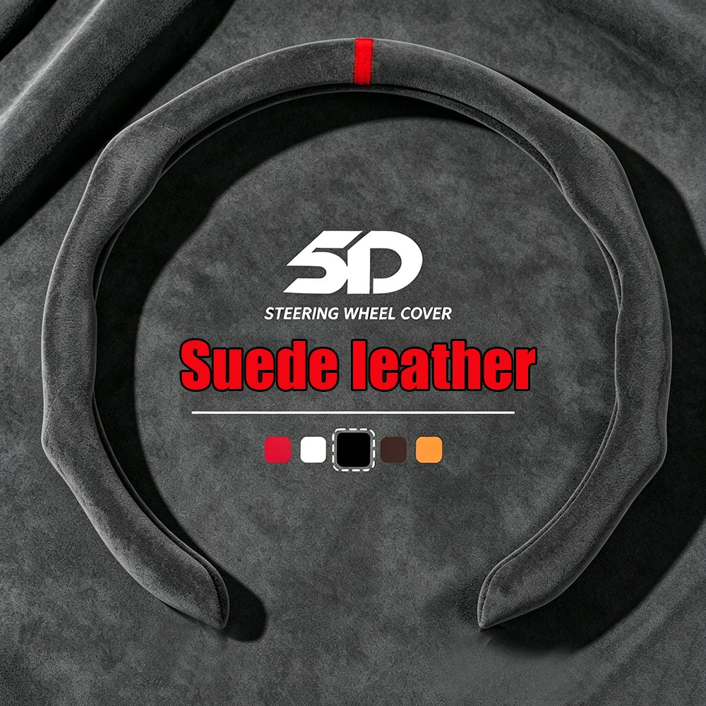 5D Sports Premium Non-slip Car Steering Wheel Booster Cover For BMW M Sport G30 G02 X5 F40 F41 G82 M4 Soft Suede Car Interior Vue