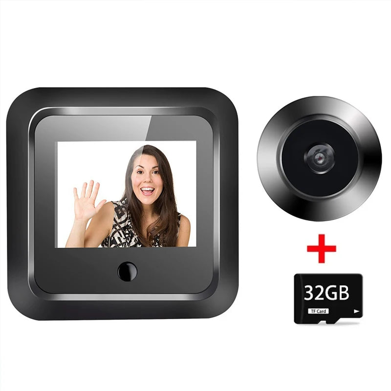 2.4 Inch Peephole 120° Smart Digital Door Viewer Camera Security Monitor 240X320 HD Visual Doorbell 300000 Pixels Resolutio Vue With 32GB Card