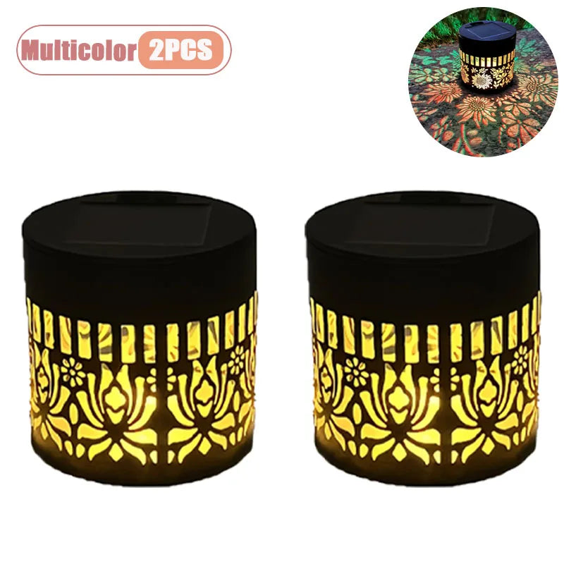 1-8PCS Solar Flower Sun Wall Lantern Outdoor Waterproof Garden Decorative Landscape Sconce for Yard Fence Home Exterior Vue Multicolor-2PCS