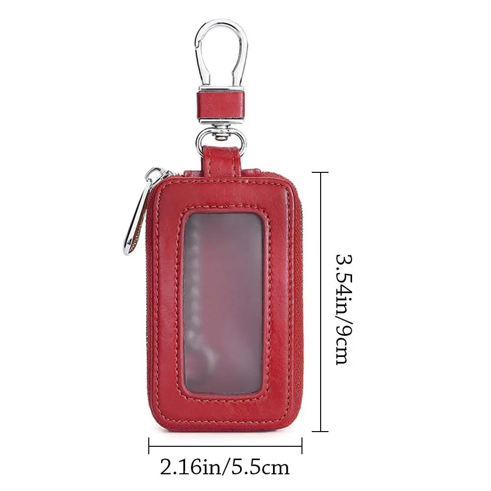 Universal Leather Car Key Bags Zipper Classic Pouch Hook Wallet