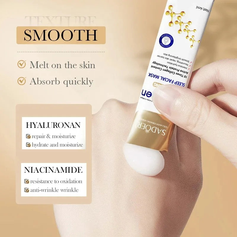 Sadoer Collagen Anti-Wrinkle Sleeping Mask 4Ml/Pc Deep Hydrating Moisturizing Disposable Facial Mask Vue