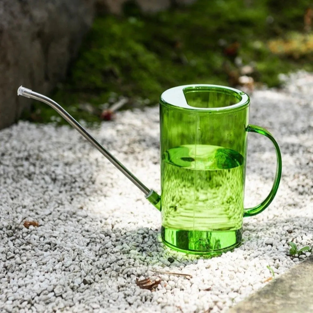 Large Capacity Plant Watering Kettle Transparent with Scale Long Nozzle Watering Kettle Plastic Leak-Proof Watering Can Vue