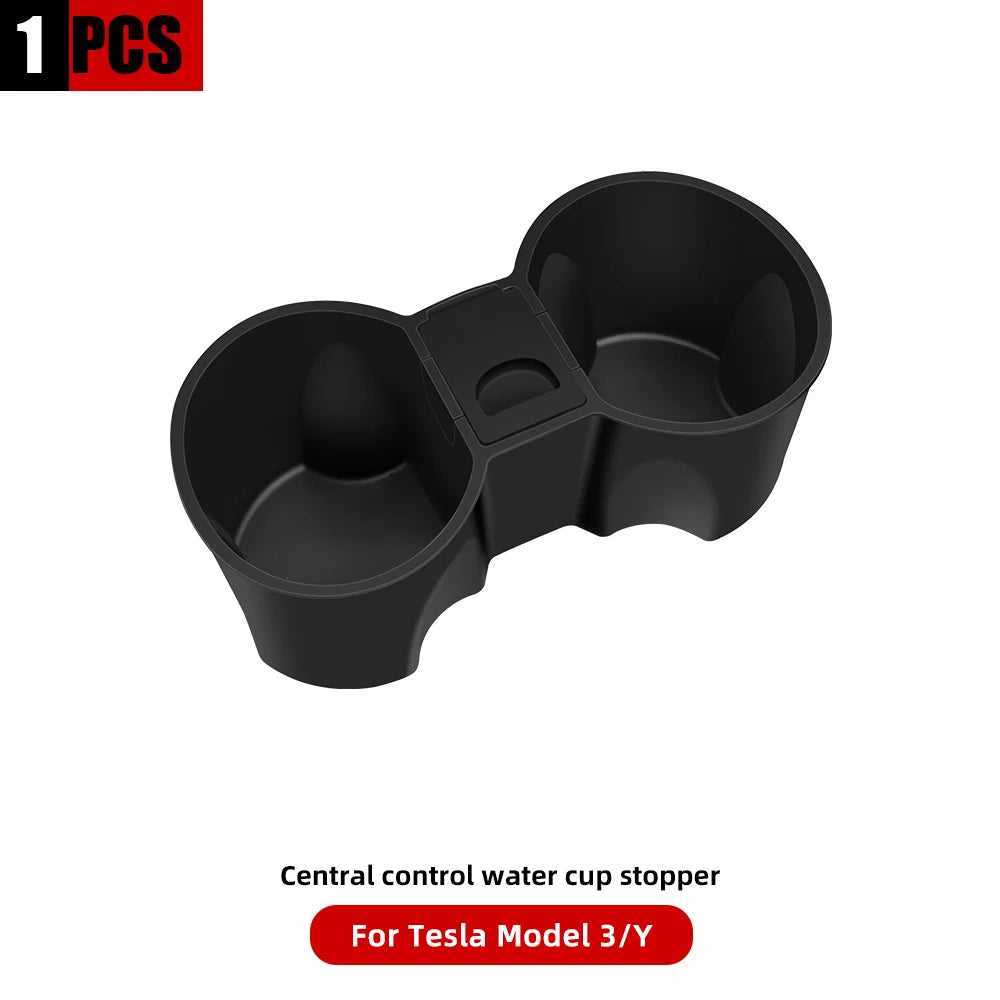 YZ For Tesla Model 3 Model Y Water Cup Holder Stand Bracket For Tesla 2021 Model3 Ashtray ModelY Central Control Accessories Vue Black