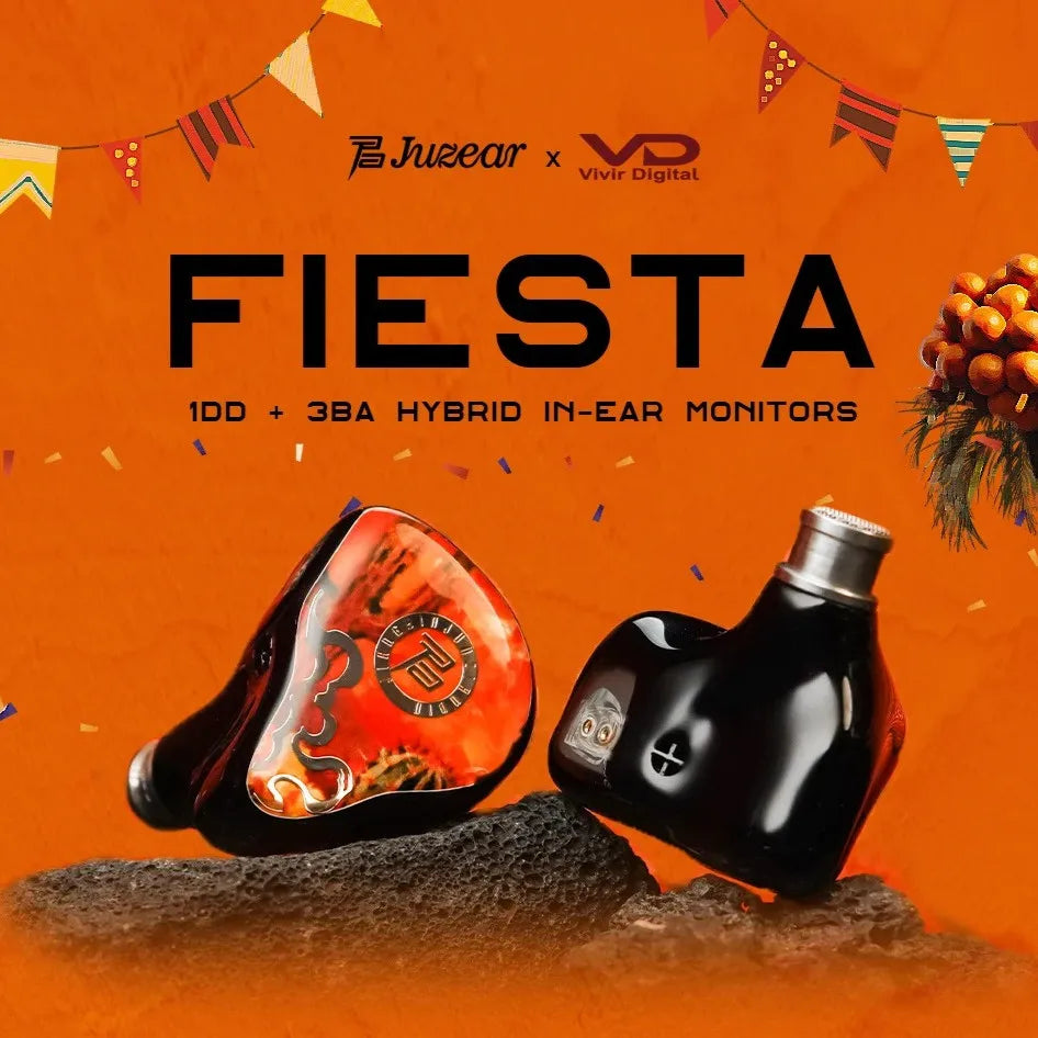 JUZEAR x Vivir Digital FIESTA 1DD+3BA Hybrid IEM Earphones Hybrid In-Ear Monitors Vue