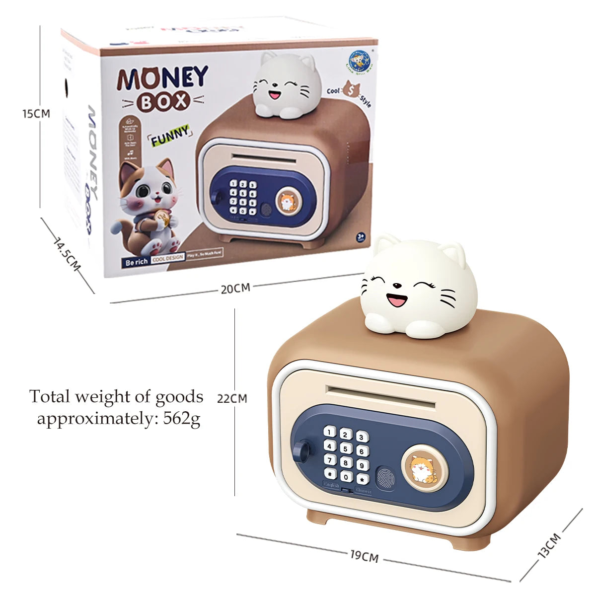 Electronic Piggy Bank Toys, Safe Money Saving Box Coin Banks Password Code Lock ATM Bank Gifts for Kids not Include Battery Vue