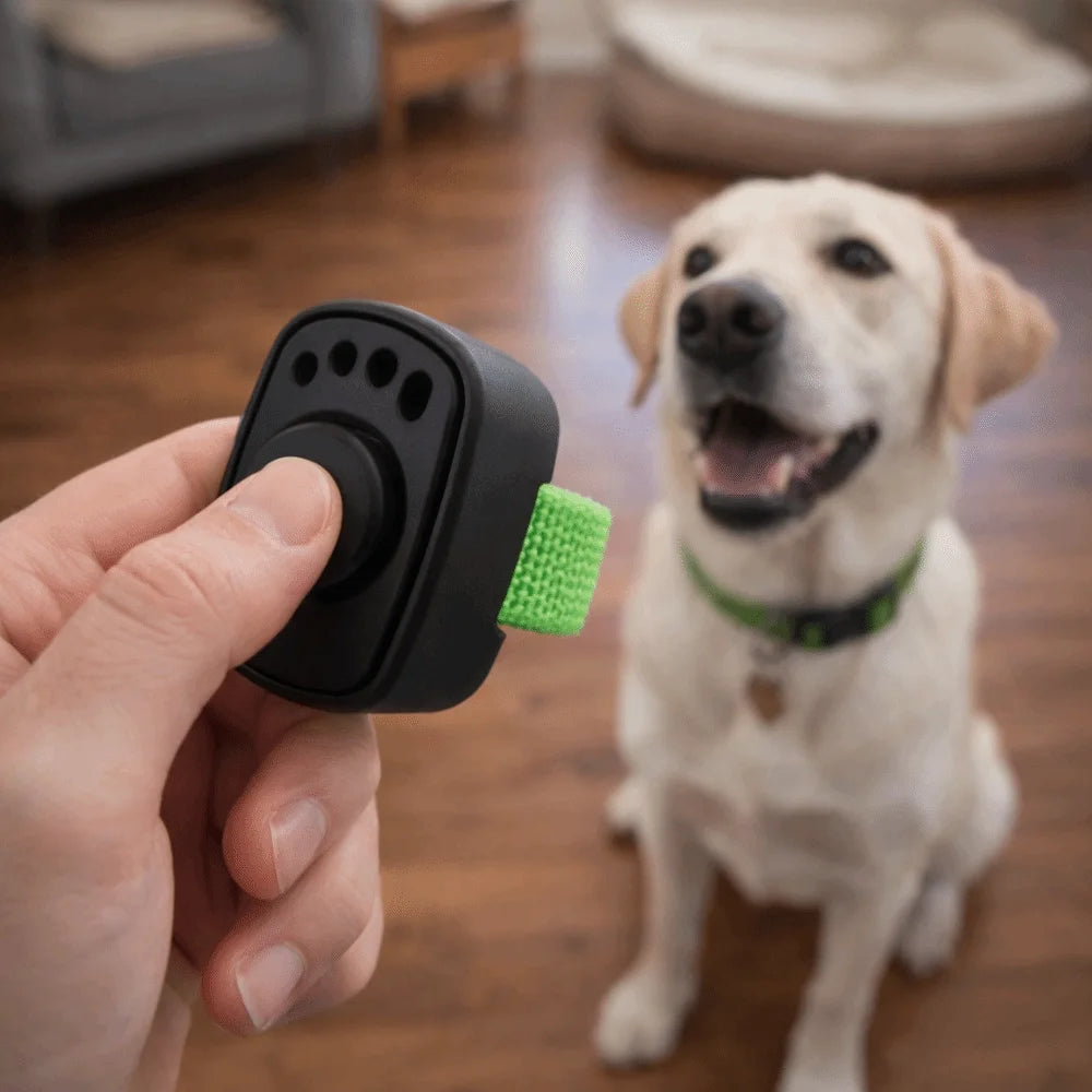 Professional Dog Thumb Training Clickers Lightweight Mini Finger Ring Interactive Sound Clicker No Battery Vue