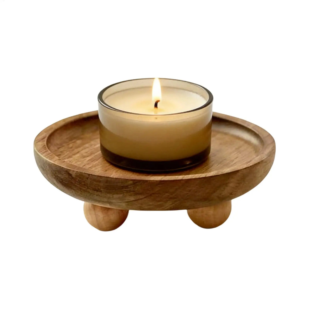 Wood Riser Tray Round Organizer Riser Stand Bathroom Organizer Tray for Soap Dish Perfume Candle Sponge Vase Kitchen Vanity Vue