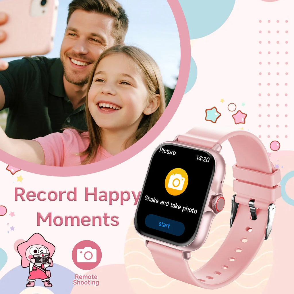 Kids Smart Watch Multifunctional Waterproof SOS Camera HD Call Voice Chat Games LED Flashlight Weather Alarm Smartwatch 2026 Vue
