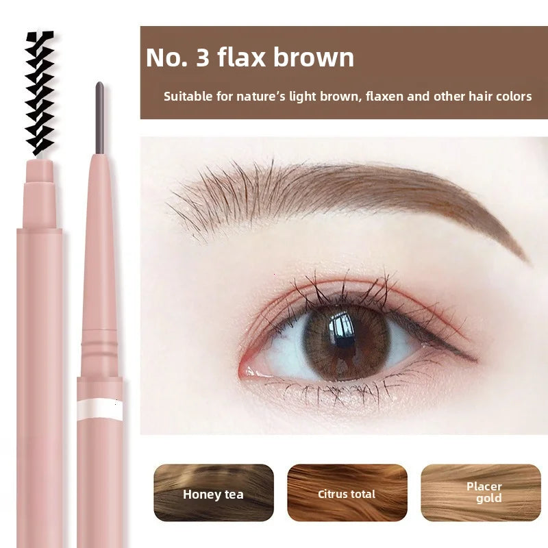 1pc 1.5mm Ultra Fine Double-Ended Eyebrow Pencil Waterproof Sweat-proof Long Lasting Professional Eye Makeup For Women Vue X3